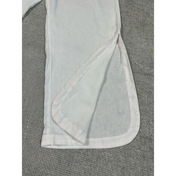C&C California Pants Womens Small‎ White Linen Blend Wide Leg Coastal Ankle - Picture 8 of 11